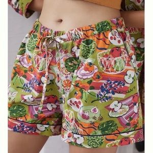 Anthropologie Printfresh Fall Fruits Pajama Shorts